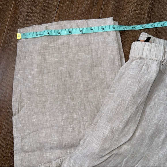 Quince European Linen Pants XL Flax Cream Lagenlook Minimal Beach Ankle Pant - Picture 4 of 11